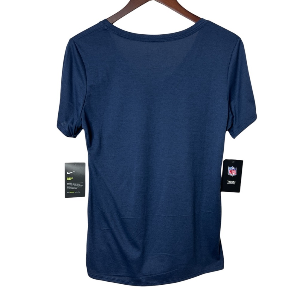 NWT Seattle Seahawks V Neck Navy Nike Tee Women's Size Medium - Picture 2 of 9